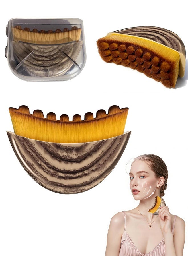 فرشاة الوجه لتحديد محيط الجهاز اللمفاوي، فرشاة الوجه الجافة، مدلك تصريف السوائل، تنظيف البشرة، العناية بالبشرة، نحت الذقن والفك، تقليل الانتفاخ، شعيرات ناعمة، غوا شا، تخفيف التعب، تحسين الدورة الدموية - Image 1